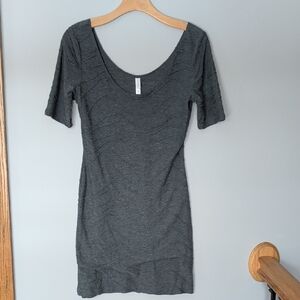 Xhilaration Dark Gray Textured Mini Dress